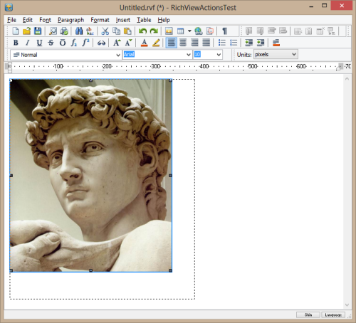 Изменение размеров рисунка мышью